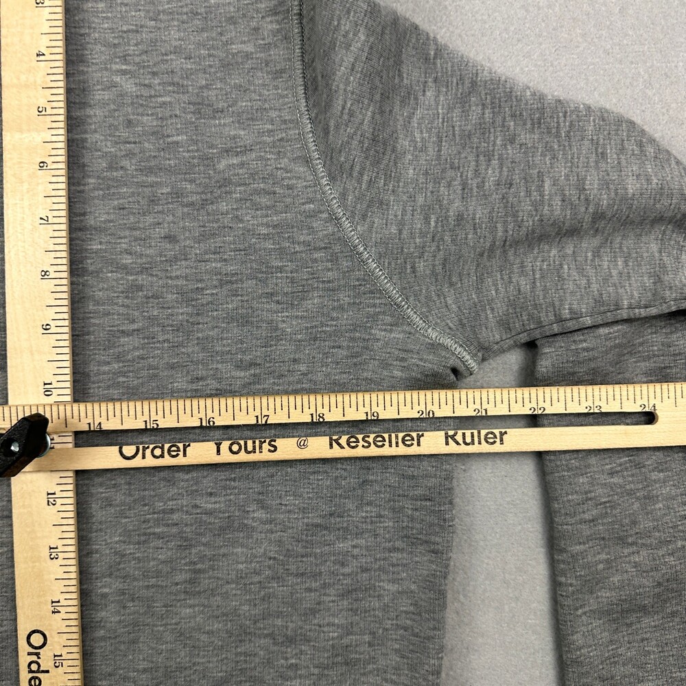 BOSS Hugo Boss Sweater Men Large Gray 1/4 Zip Elbow Patch Cotton Pullover L - Picture 9 of 11